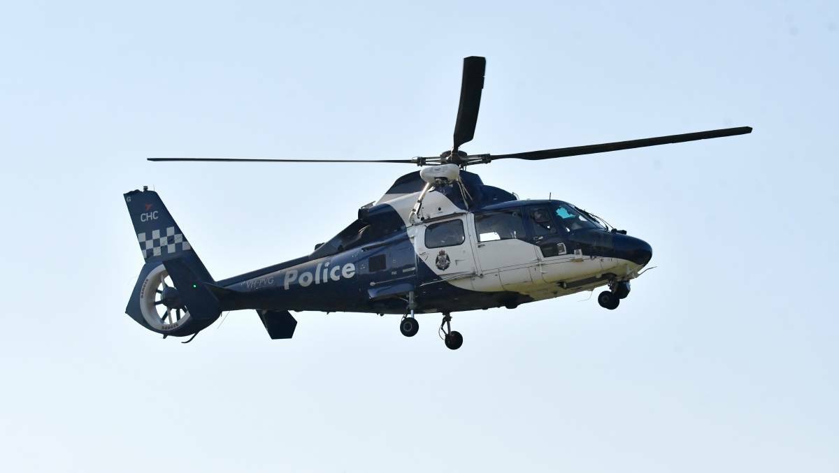 Police helicopter. Picture: DARREN HOWE