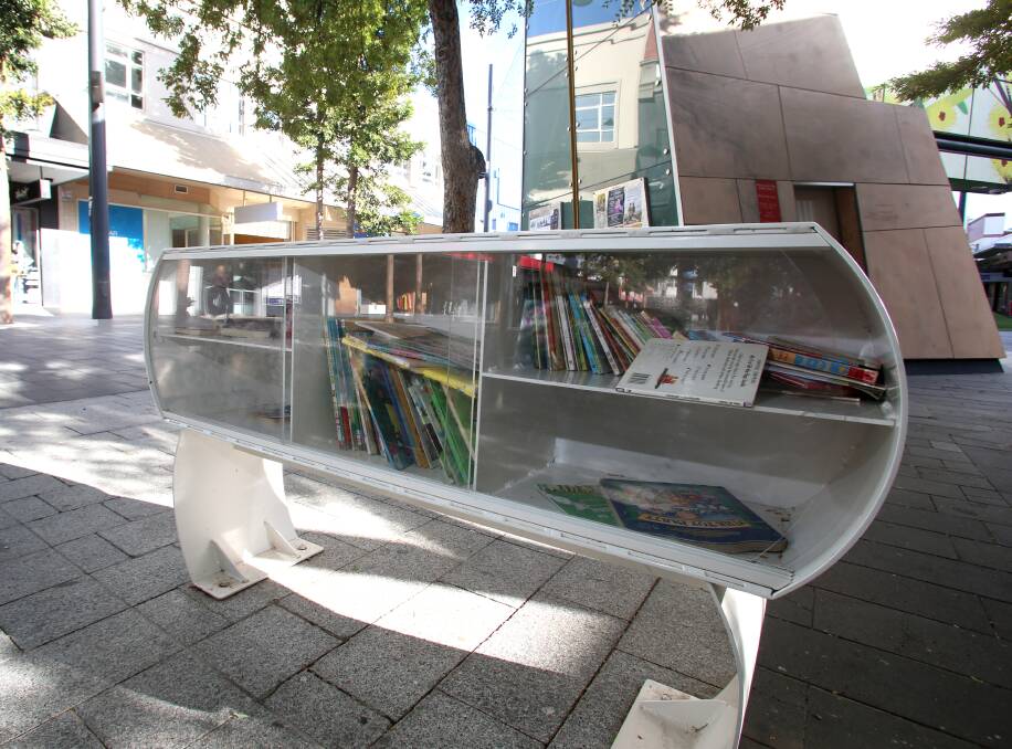 One of the Bendigo book boxes found in Hargreaves Mall. Picture: GLENN DANIELS 