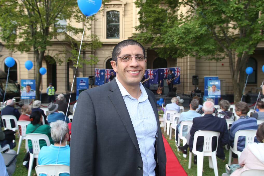 Liberal Party candidate for Bendigo Sam Gayed at his campaign launch in April. Picture: GLENN DANIELS