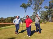 AWARD: Joe Sinnott, Philip DeAraugo, Jenny Brown at the Neangar Park Golf Club. Picture: BRENDAN MCCARTHY