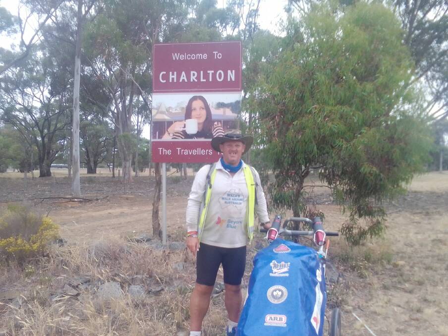 MOTIVATED: Warren Wright has already walked about 1600 kilometres from Tamworth. Picture: SUPPLIED