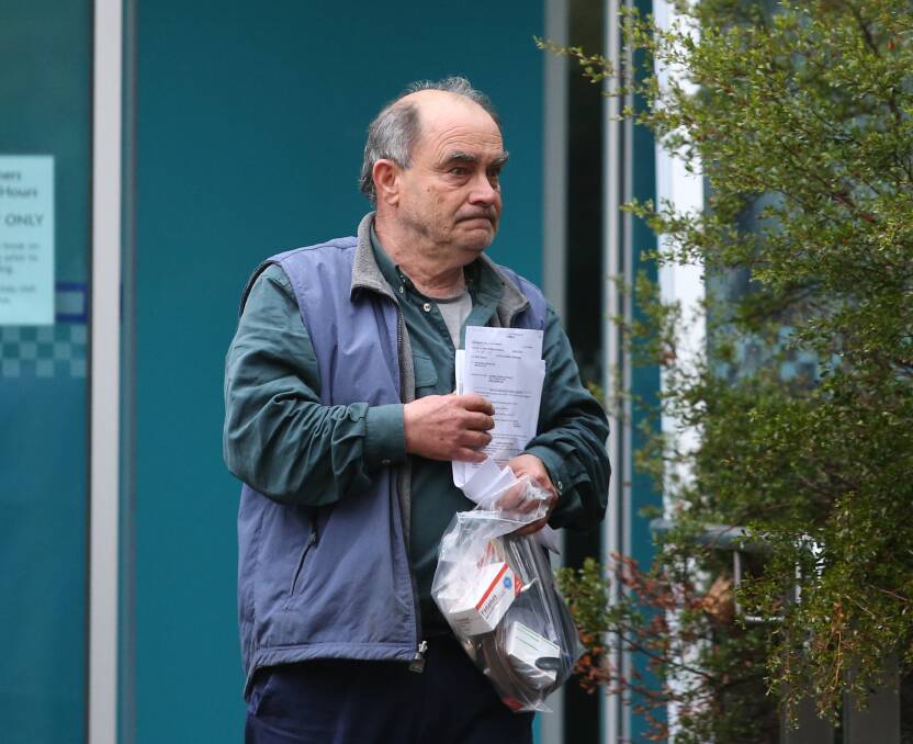 Abdul Elraoui, 71, leaving the Bendigo police station in June 2019 after being granted bail.

