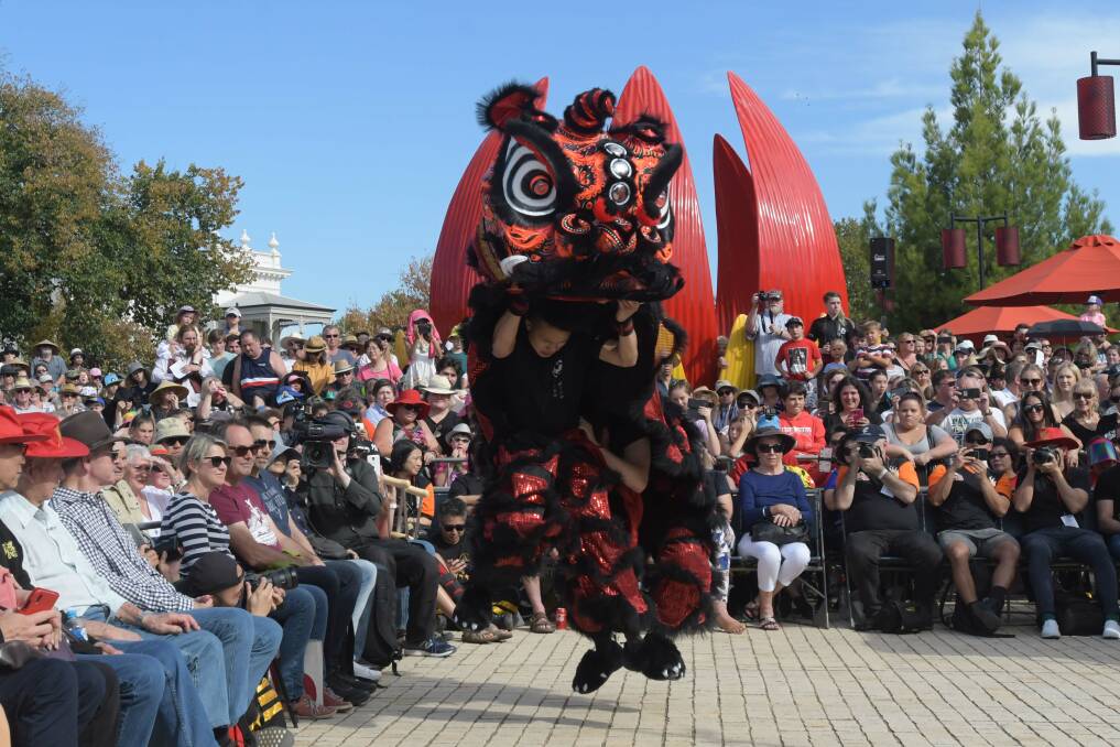 Lion dancers from around the country performed at the event. Picture: NONI HYETT
