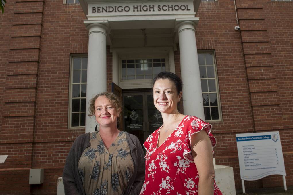 HELP: Bendigo Senior Secondary College assistant principal Kylie Hand and wellbeing coordinator Jess Neale. Picture: DARREN HOWE