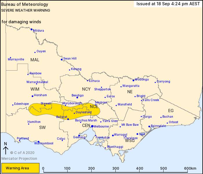 Warning for central Victoria. Picture: SUPPLIED