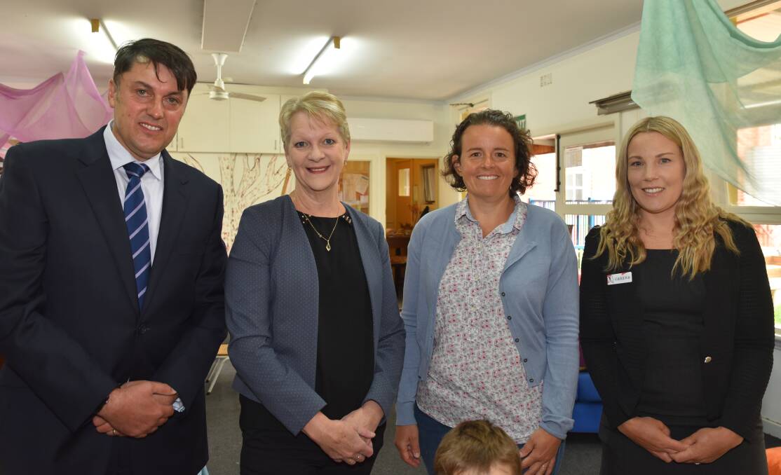 SUPPORT: Andrew Blake, Member for Bendigo West Maree Edwards, Natalie McCarthy, and Carina ONeill at the grant announcement. Picture: SUPPLIED