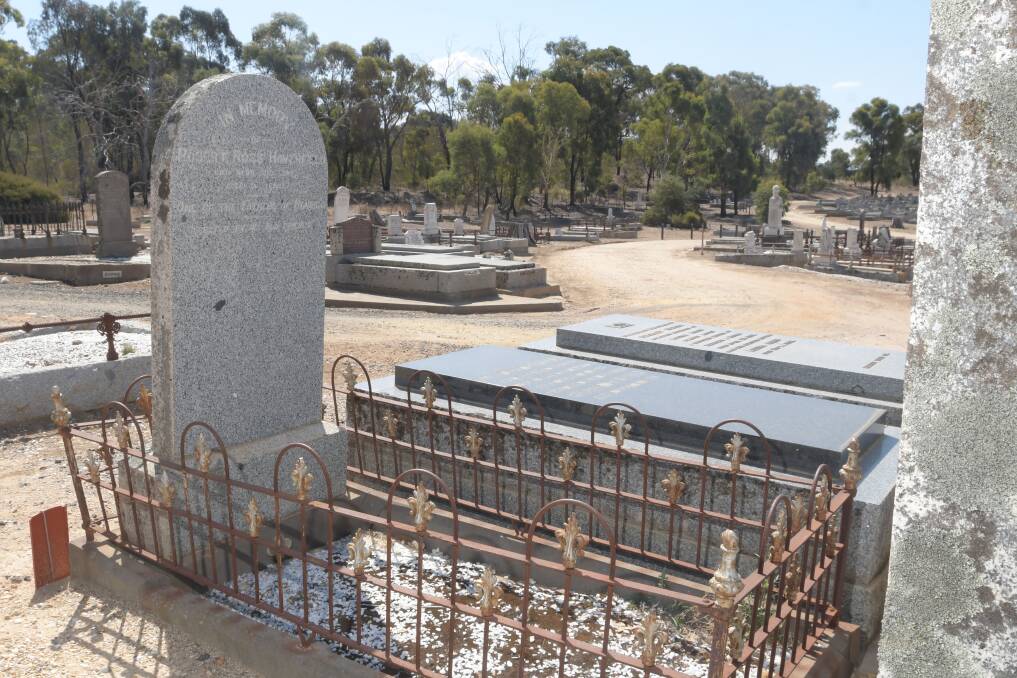 DISREPAIR: Robert Ross Haverfield's descendants say his 130-year-old grave at Bendigo Remembrance Park is in need of restoration works. Picture: NONI HYETT.