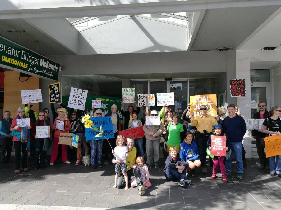 Members of the Bendigo District ACF protest for climate change. Photo: SUPPLIED 