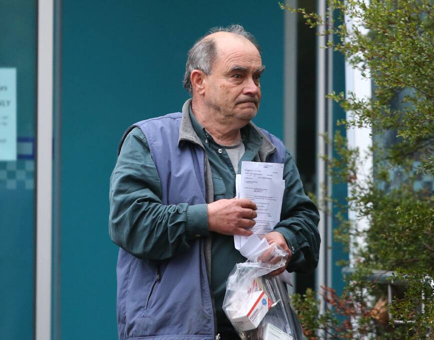 Abdul Elraoui, 71, leaving the Bendigo police station in June 2019 after being granted bail.