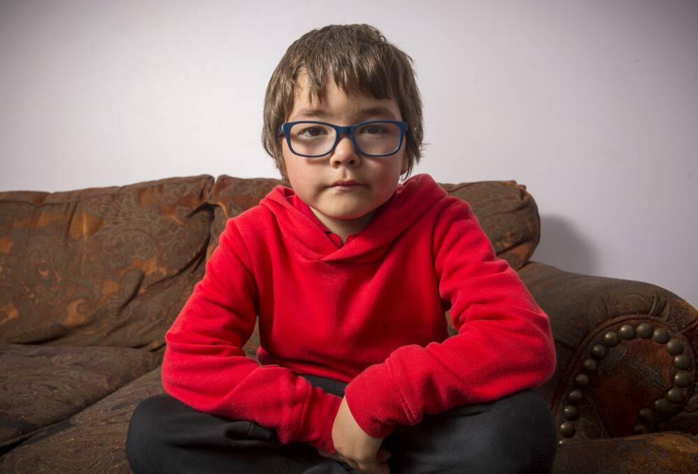 Chayce Smith, 6, has had severe ear infections since he was a baby. Picture: DARREN HOWE