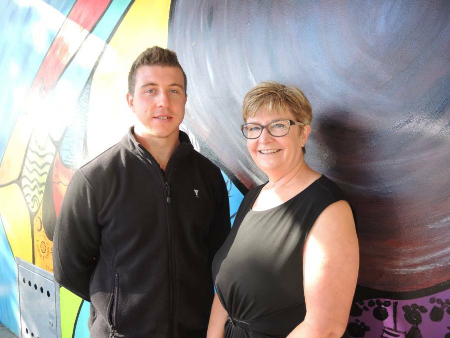 Bendigo Regional YMCA chief executive Jane Robson with young leader Tom Matthyssen at an event in 2018. Picture: ANTHONY PINDA
