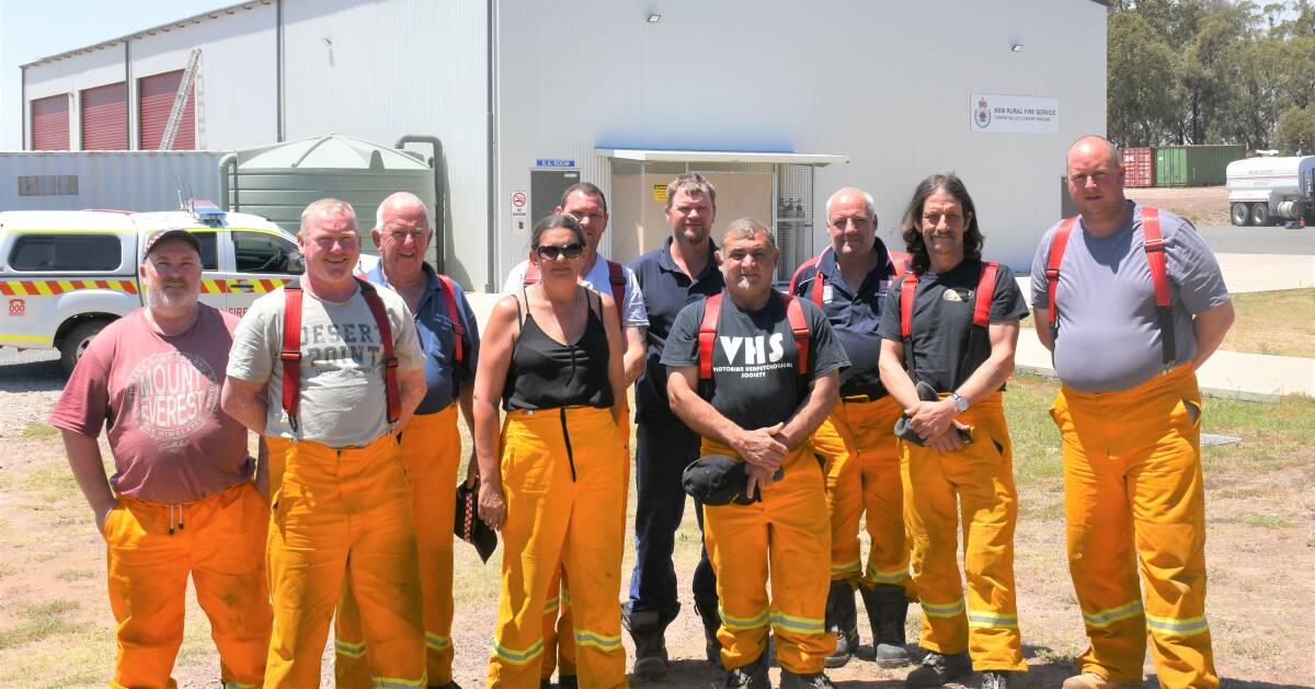 TERRIFIC TEN: Shaun Halls, Brett Kyne, Vaughan Thomas, Cath Cornford, David Watson, Mark Jones, George Calleja, Chris Tooley, Michael Panayi and Dave Wright were all assisted by NSW RFS members when battling the 2009 Black Saturday bushfires. A decade on, it was their time to return the favour.