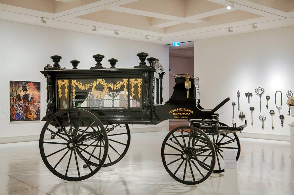 EXHIBITION: A spectacular late 19th century horse-drawn hearse, on loan courtesy of Mulqueen Family Funeral Directors in Bendigo.