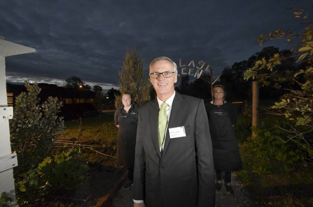 OPENING: Access Australia Group chief executive Dr Michael Langdon with Crystal Sutherland and Amanda Ryan at the PepperGreen Farm opening. Picture: NONI HYETT