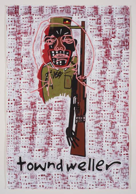 IRONY: Gordon Bennett's politically-charged works like Abstraction (towndweller) are one thread in the narrative of life as told by Indigenous Australian artists.