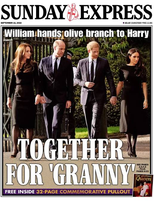 "Together for 'Granny'," says the UK's Sunday Express. 