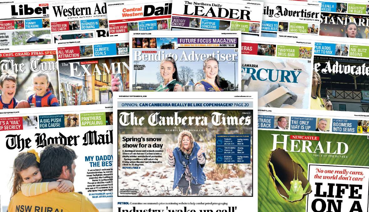 Buying and investing: The Australian Community Media publishing business includes such newspapers as The Canberra Times, Newcastle Herald and The Border Mail.