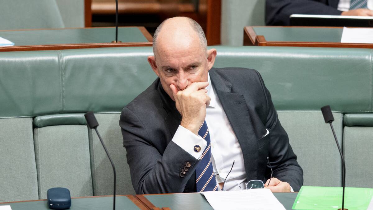 Minister for the National Disability Insurance Scheme Stuart Robert in Question Time on Thursday. Picture: Sitthixay Ditthavong