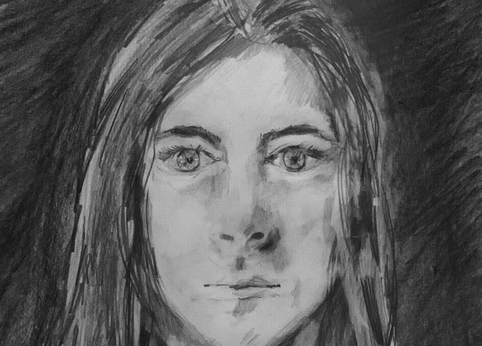 Sketch artist's drawing of Kelly based on descriptions given the by psychics and witnesses.