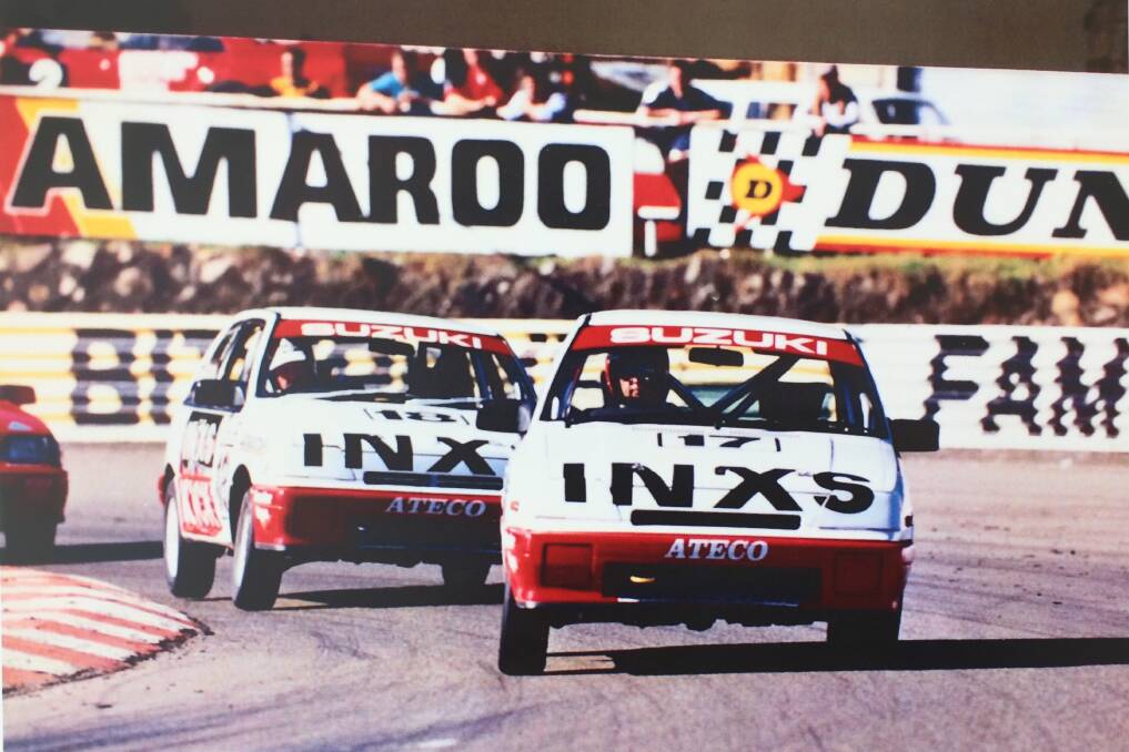 The INXS sponsored race cars. Picture: Supplied