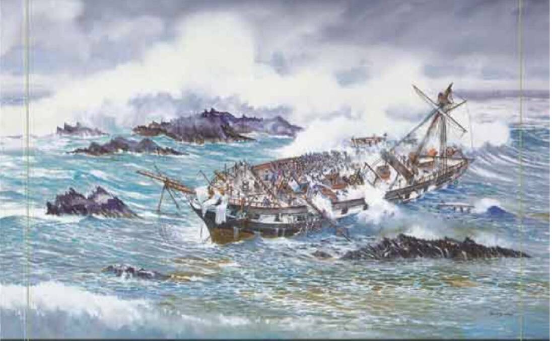 DOOMED: The Cataraqui and all but nine of those onboard met their end on the jaggered reefs surrounding King Island. 