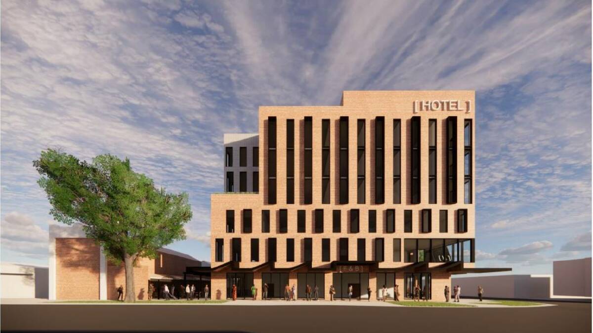 An artists impression of the hotel planned for the site next to the former Bush's Produce Store, on Williamson Street. Picture: supplied