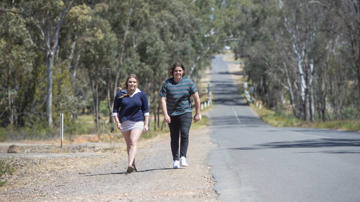 Madison and Liam Giofrelle began a petition for a bus service in Marong. Picture: DARREN HOWE