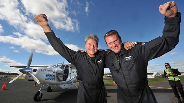 Tim Pryse and Ken Evers prepare to take off in 2010.