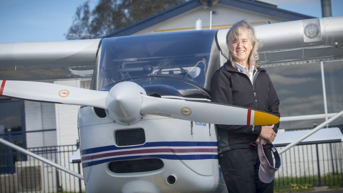 Linda Beilharz is the chief flying instructor at Bendigo Flying School. Picture: DARREN HOWE.