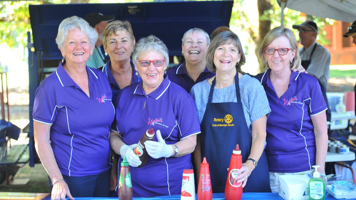 Members of the Women of Note choir get ready for a big day serving barbecue breakfasts and lunches. Picture: ELSPETH KERNEBONE