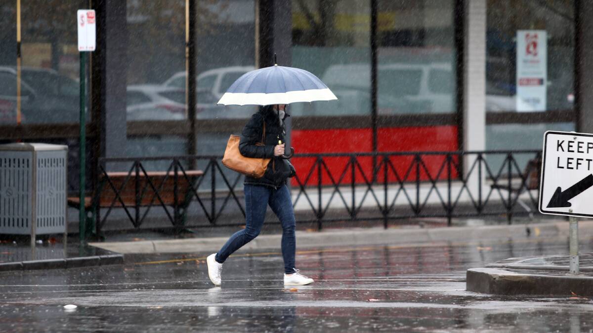 Rain hits Bendigo in early June. Picture: NONI HYETT