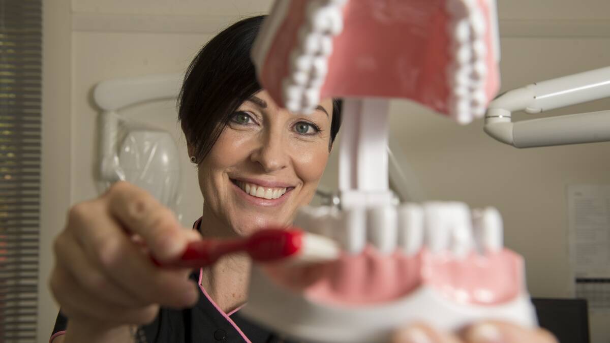 Dental nurse Nadine Drummond has some handy advice on keeping your teeth. Picture: DARREN HOWE.