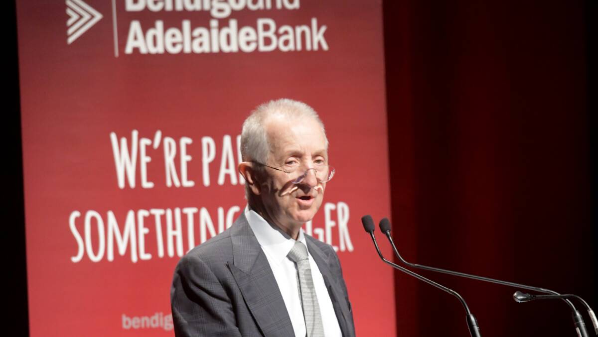 STEPPING DOWN: Robert Johanson at the Bendigo and Adelaide Bank annual general meeting in 2017. Picture: DARREN HOWE