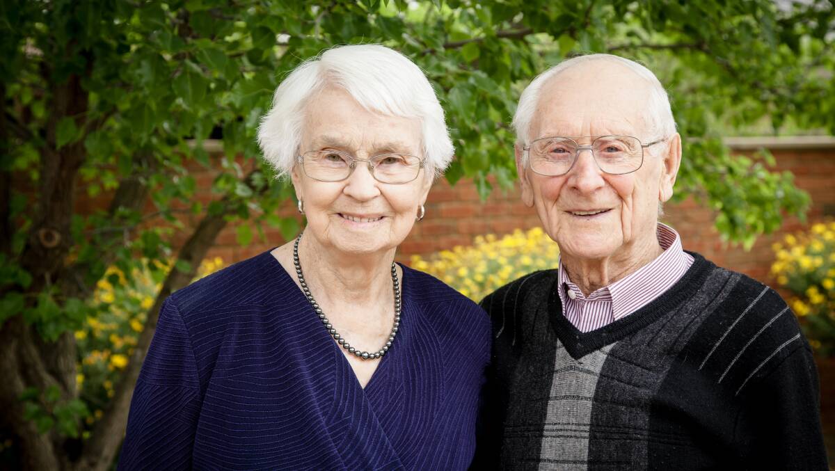 Olga and Pierce Grenfell will mark 75 years of marriage on Tuesday. Picture: supplied
