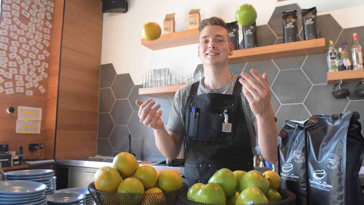 Matt Mildwaters is cafe manager at Ex Lion Tamer, with zero organic waste. Picture: NONI HYETT.
