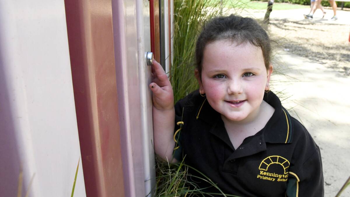 BIG DAY: Mia Pell will start prep at Bendigo Deaf Facility and Kennington Primary School this week. Picture: NONI HYETT