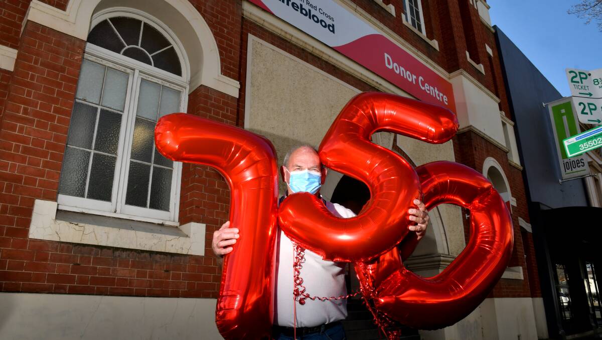 BIG NUMBER: Kyneton's Paul Ruff clocked up his 750th blood donation on Saturday. Picture: NONI HYETT