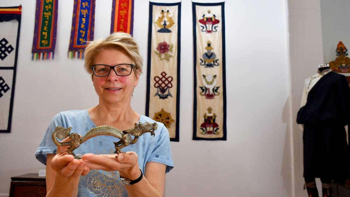 CULTURE ON SHOW: Great Stupa librarian Barb Rozmus says it was amazing how interlinked Tibetan life was with Buddhism. Picture: NONI HYETT