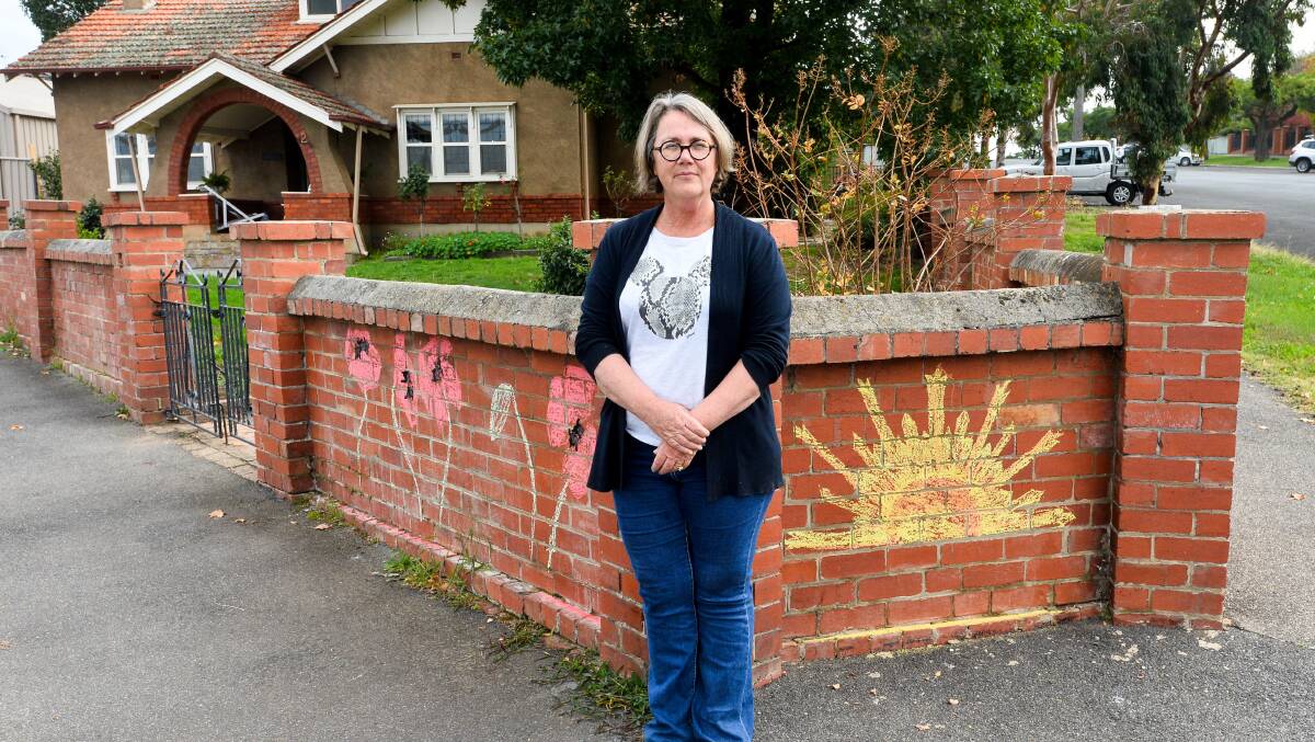 Isabelle Skinner decorated her front fence. Picture: BRENDAN McCARTHY
