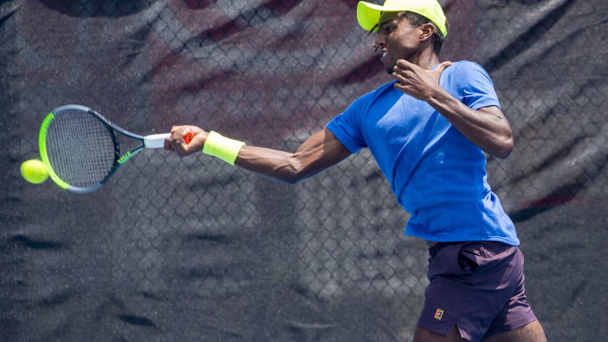 Elias Ymer plays in the ATP Challenger tournament. Picture: DARREN HOWE