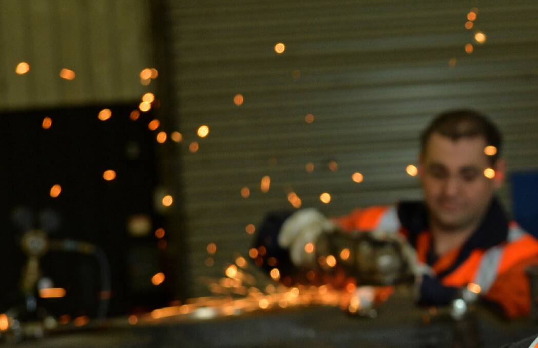 A worker at Bendigo Railway Workshops. Picture: DARREN HOWE