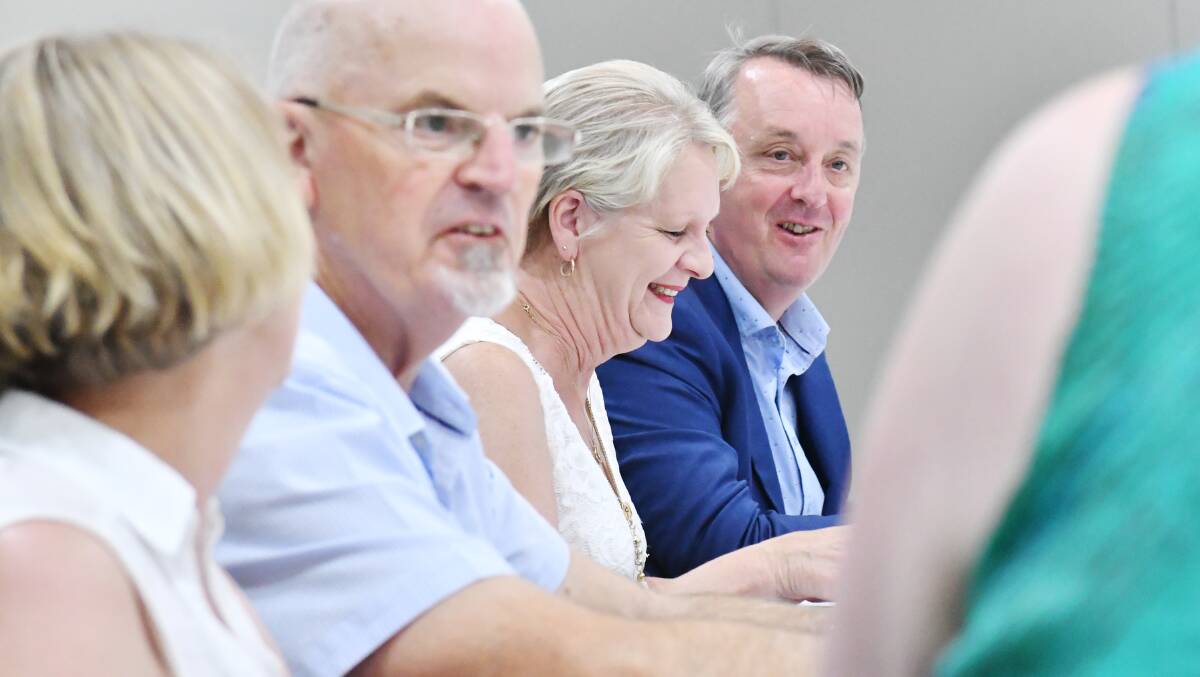 Minister for Mental Health Martin Foley at a round table with local mental health experts. Picture: DARREN HOWE.