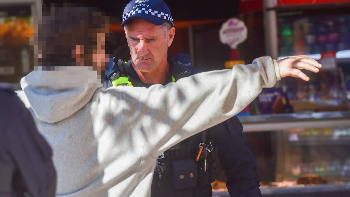 Police crack down on edged weapon offences in Bendigo. Picture: DARREN HOWE