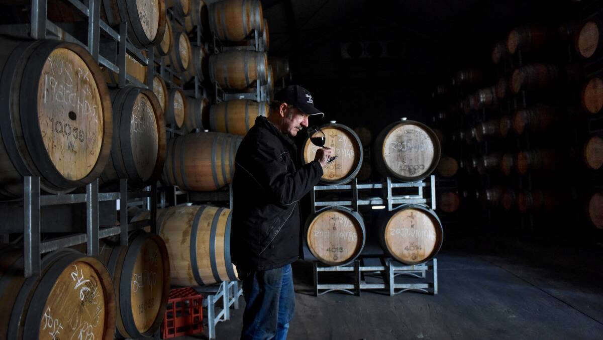WINDING UP: Winemaker Tony Winspear at Balgownie Estate, which has aimed to get more business from locals during the Melbourne lockdown. Picture: BRENDAN McCARTHY