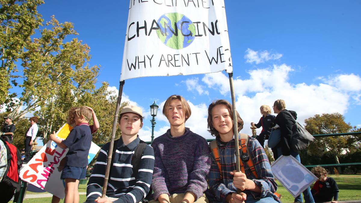 Bendigo students at the National Day of Action in May. Picture: GLENN DANIELS