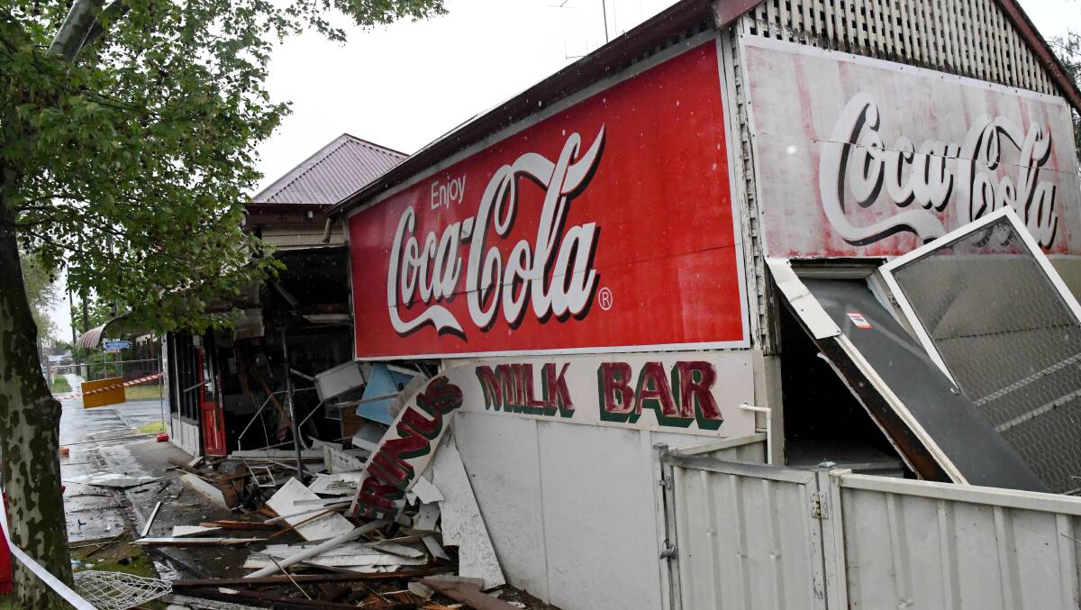 The aftermath of the milkbar crash.