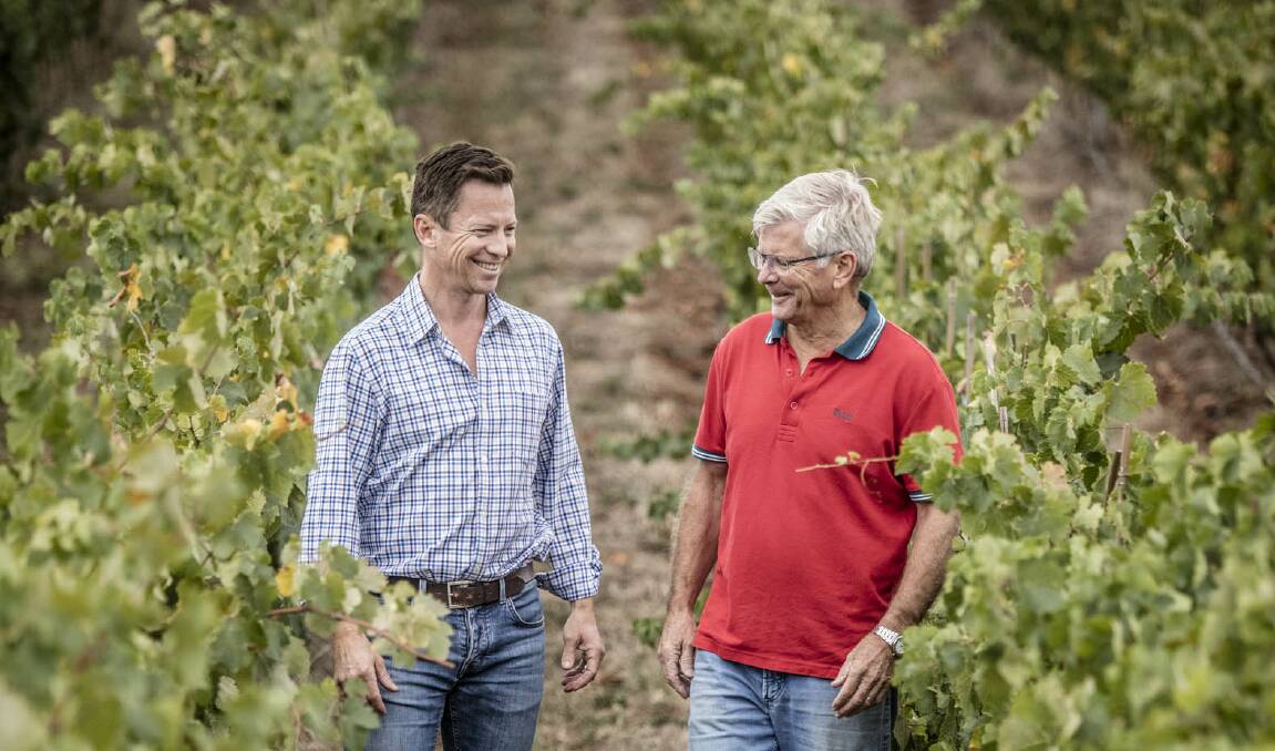 Daniel and Ian Hopkins at their winery. Picture: SUPPLIED
