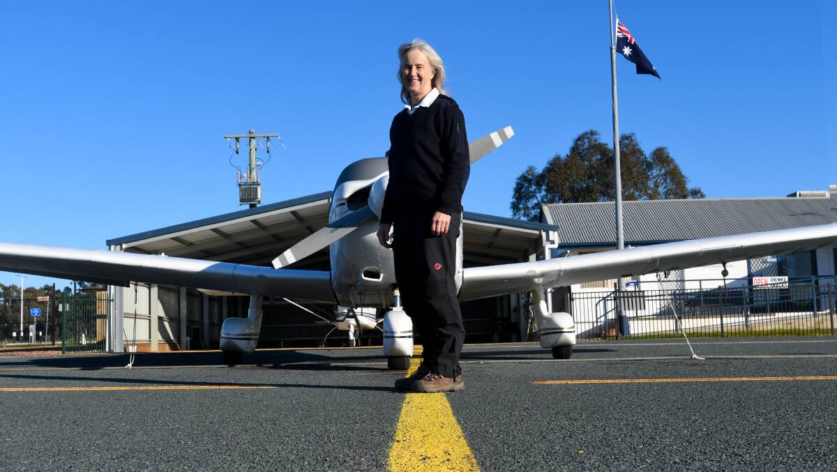 FLYING HIGH: Bendigo Flying Club's chief instructor Linda Beilharz was the first Australian woman to reach both the north and south poles. Picture: NONI HYETT