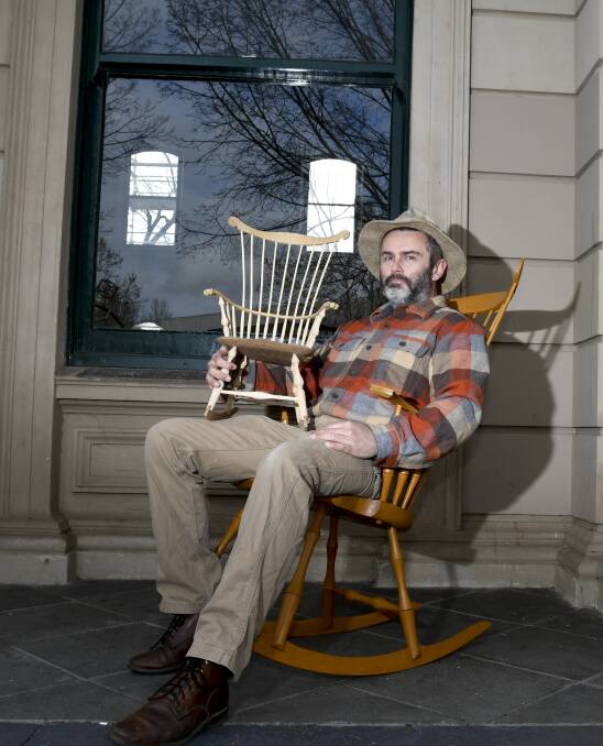 Chairmaker Glen Rundell is one of the Lost Trades Fair's organisers. Picture: NONI HYETT