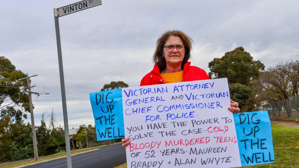 Lyn Butterworth wants Victoria Police to dig up the well at the former Braddy family home.
